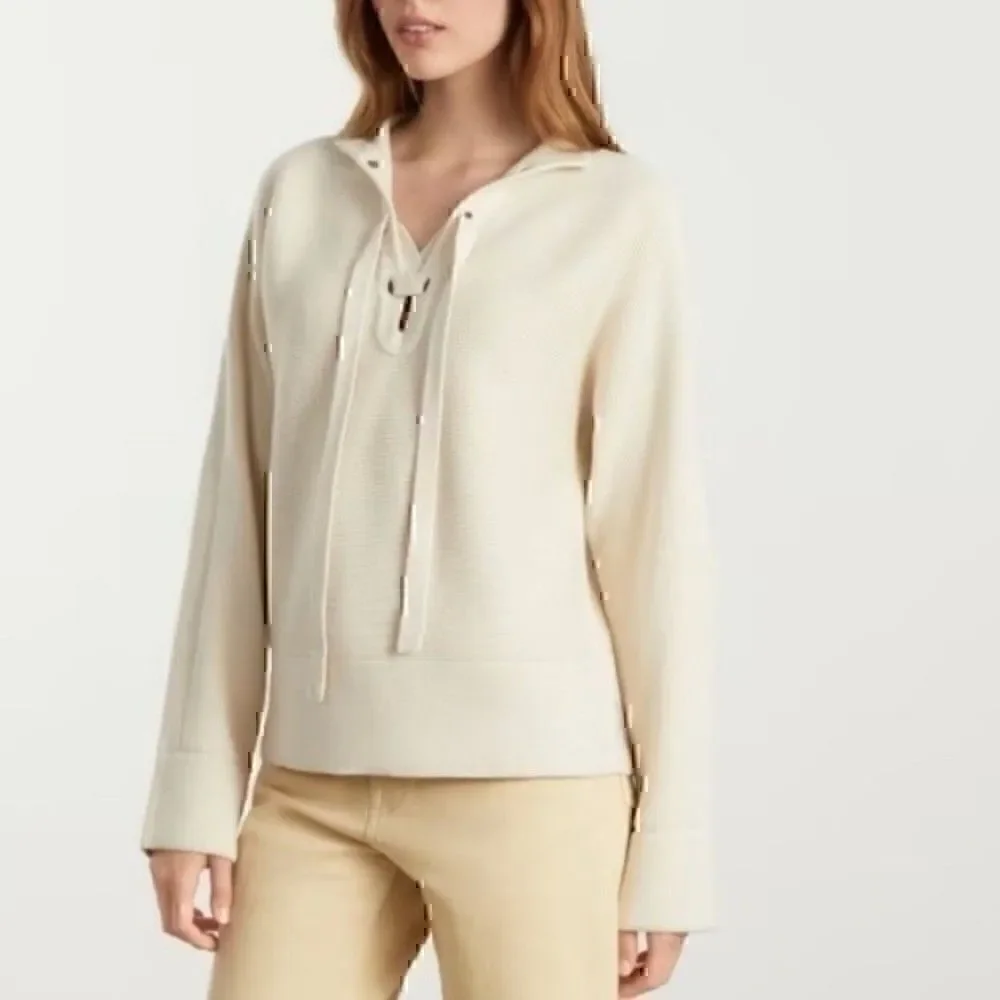 NWT Everlane The Lace Up Smock Wool Blend Sweater XL Cozy Comfy - Picture 1 of 6